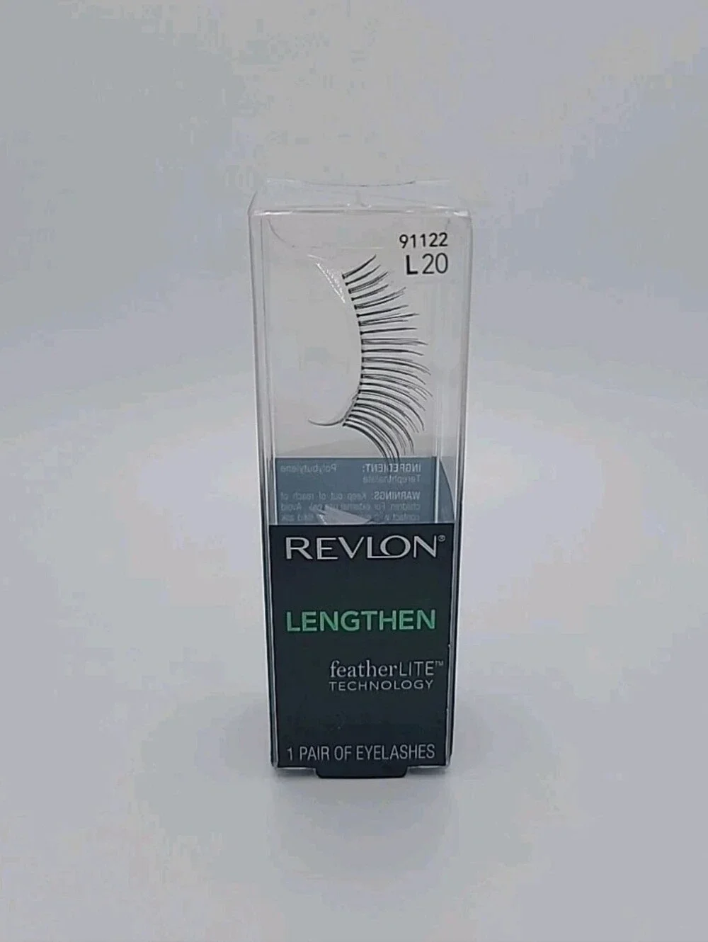 NEW! Revlon featherLITE Technology Eye Lashes Lengthen #91122 L20 Black 1 Pair